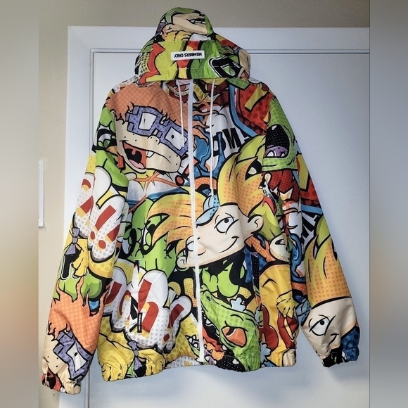 MEMBERS ONLY Hey Arnold Themed Windbreaker Multicolored Size L.. - Picture 4 of 16
